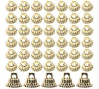 Alipis DIY Christmas Ball Pendant Caps Ornament Tops for Hanging Baubles Easy String Design Creative Christmas Tree Decoration Accessories Gold Tone