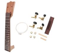 Alipis DIY, Minimising Warping Wooden Fretboard 21 Inch Ukulele Neck Kit with Strings and Bridge Accessory for Easy Assembly, for Music Learning Projects and Adult Crafting