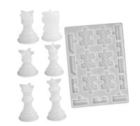 Alipis DIY Silicone Chess Piece Molds with King Queen Knight Rook Pawn for Epoxy Casting Flexible Non-Toxic Chess Moulds for Teens and Adults Crafting Board Game Accessories