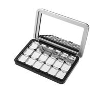 Alipis DIY Travel Makeup Storage Box Magnetic Empty Palette with 18 Grids, Sl lack Plastic and Iron Case for Refillable Eyeshadow, Blush, and Highlight Organiser
