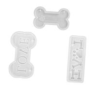 Alipis Dog Bone Shaped Silicone Epoxy Resin Mold for DIY Hanging Tag Maker, Repeatable Production with White Silicone Material, for Handmade Craft Projects