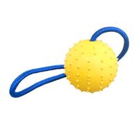 Alipis Dog Chewing Ball Medium Yellow Rubber Studded Ball on Rope Sturdy Interactive Puppy Teething for Aggressive Chewers and Outdoor Play