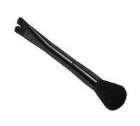 Alipis Double Head Nose Contour Brush for Women Angled Multipurpose Makeup Brush for Liquid Foundation Concealer Blush and Loose Powder Application Soft Nylon Bristles Black Finish