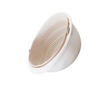 Alipis Double-Layer Plastic Draining Basket Rotating Washing Basket for Fruits and Vegetables Multi-Purpose Apricot Color