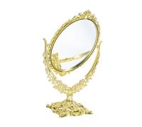 Alipis Double-sided Makeup Mirror Space-saving Design Vintage with 360° Swivel and High Definition Glass, Oval Shape Plastic Frame for Dressing Table Or Vanity