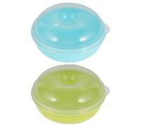 Alipis Doughnut Keeper Box Set of 2 Microwaveable Bread Storage Container for Kitchen Countertop Reusable Doughnut Boxes for Snacks Tea and Baked Goods Compact for Home or Bakery Display