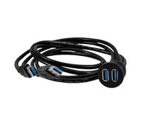 Alipis Dual USB Male to Female Extension Cable Panel Mount for Car Truck Boat Motorcycle Reliable Data Transfer with Ports