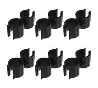 Alipis Dustpan and Broom Pole Clamps 6pcs Plastic Black Double Pole Connector Clips Secure Fastening for Indoor and Outdoor Use