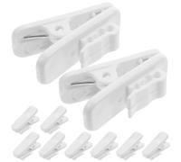 Alipis Earphone Wire Organizers and Clips that Attach to Clothing Plastic 10pcs White with Simple Design, Convenient Storage Solution for Managing Headphone Cords in Daily Use