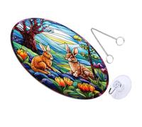 Alipis Easter Ornament Rabbit Acrylic Hanging Ornament Double-sided with Hanging System for Easter Celebration Home Display
