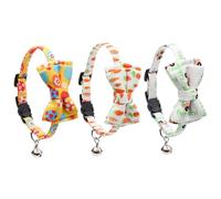 Alipis Easter Pet Bowtie Collar Separable Bowtie Adjustable 3pcs with Bell Fabric Material for Kitten and Cat for Birthday Party and Holiday Celebrations