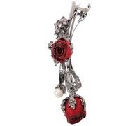 Alipis Elegant Alloy Rose Hair Clip with Spring Mechanism Decorative Women Barrettes Suitable for Everyday Hair Care and Banquets