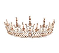 Alipis Elegant Baroque Rhinestone Tiara Crown Women Hair Decor Wedding Crown with Sparkling Jewelry and Fine Workmanship Alloy Material for Bridal and Engagement