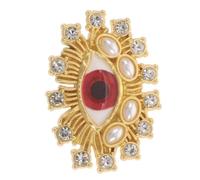 Alipis Evil Eye Elegant with Imitation Pearl and Rhinestone Brooch Secure Attachment Pin Featuring Classic Cultural Symbol for Women for Celebrations and Workplace Commutes