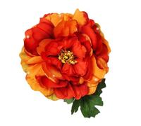 Alipis Exaggerated Large Red Peony Flower Hair Clip Beach Flower Barrette Skin-friendly Headpiece for Wedding Party Performance and Daily Wear