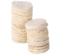 Alipis Exfoliating Loofah Pads Cleansing Scrubber 36pcs for Face and Body with Elastic Band, Supple and Practical Synthetic Material Stronger Cleaning Ability for Daily Bath and Makeup