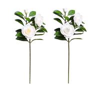 Alipis Fade Free Artificial Flowers Faux Gardenia Flower, Lifelike Silk and Plastic Single Stem, Yellow Elegant Design for Home, Wedding Decoration and Floral Decor