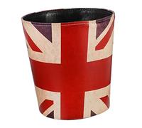 Alipis Fashion Waste Basket Bin Retro Leather Design for Home Office Living Room Bedroom Kitchen Large Storage Union Flag