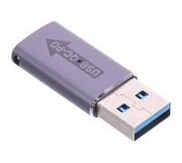 Alipis Fast Charging USB a to Type-C Converter Adapter with LED Light, Qc to Pd Protocol Phone Charger Accessory, USB C Female Converter for Mobile Devices, Blue-Grey