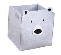 Alipis Felt Laundry Bin and Dorm Laundry Basket Gray Bear Design Handles, Multi-use Clothes Storage Basket Organizer for Nursery and Bedroom, Dirty Clothes Holder and Sundries Storage Container