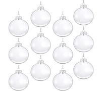 Alipis Fillable Baubles 20pcs Clear Christmas Ball Ornaments 80mm Fillable Diy Craft Plastic Balls Diy Clear Plastic Flat Disc Ornaments for Diy Craft Projects Christmas Party Home Decor