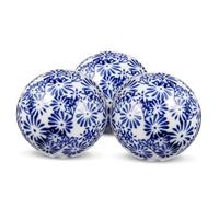 Alipis Fish Tank Ceramic Balls Blue China Pattern 3pcs Vintage Floating Balls Home and Pool Decor Random Style