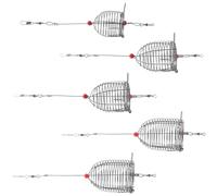 Alipis Fishing Bait Cage Trap Basket with Spring Lid 5pcs Stainless Steel | Lightweight Portable Design, Two Bottom Springs, Solid Welded Net Structure, for Shrimp and Eels Fishing