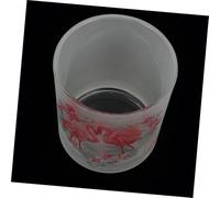 Alipis Flamingo Printed Chic Candle Holder Small Candle Cup Glass Glass Candleholder Create Warm and Romantic Lighting Not Easy to Deform or Break for Home Decor