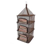 Alipis Folding Sun-drying Net Multi-layer Nylon Mesh Hanging Cage for Fish Shrimp Fruit Vegetables Outdoor Camping Storage 100cm x 39cm x 30cm