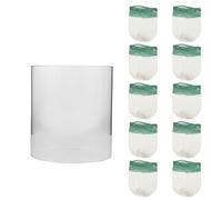 Alipis Gas Lantern Mantles and Large Green Lampshade Set for Camping - Outdoor Propane Lamp Replacement with 1 Large Shade and 10 Preformed Mantles, Suitable for Hiking and Festivals