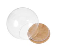 Alipis Glass Dome with Base 10cm Round Cloche Dome Crystal Display Case for Diy Snow Globe Eternal Flower Dustproof Showcase Home Decor