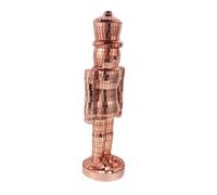 Alipis Glass Nutcracker Figurine Decorative Holiday Table Centerpiece for Living Room Artistic Christmas Soldier Sculpture with Practical Nut Cracking Function Rose Gold Festive Home