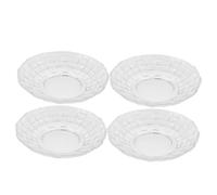 Alipis Glass Snack Plates Set 4pcs 12cm Glass Food Dishes Decorative Kitchen Plates for Appetizer Serving in Bars and Ktv Popcorn Candy Bowls