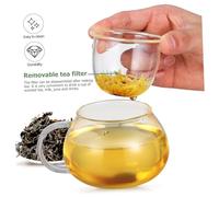 Alipis Glass Tea Mug with Strainer and Lid Heat-Resistant Clear Cup with Coaster for Brewing Scented Tea Fruit Coffee Suitable for Home and Office Use