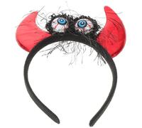 Alipis Glowing Headband for Halloween Party Light up Devil Horns Headband Cosplay Headdress Sequin Material for Costume Events and Night Gatherings