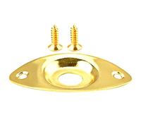 Alipis Gold Dented Electric Guitar Jack Plates GT20, Metal Input Socket Plates for Bass and Electric Guitar Replacement, Electronic Pickup Jack Socket Fittings Set