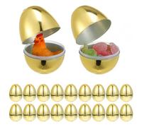 Alipis Golden Easter Eggs: 20pcs Fillable Shiny Plastic Eggs 2. 36x1. 57 Inch - Empty Metallic Easter Hunt Supplies for Basket, Party Favors, Classroom Prizes, Holiday Decor