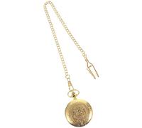 Alipis Golden Retro Pocket Watch Large Size with Precise Time Keeping and Easy to Carry Features, Alloy and Plastic Quartz Material, Gift for Fathers Day