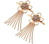 Alipis Golden Rhinestone Tassel Chain Charm Glitter Decor 1 Pair Alloy and Crystal Material with Fine Workmanship for Shoes and Clothing Suitable for Daily Life and Holiday Accessories