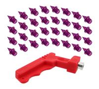 Alipis Golf Shoe Spikes Replacement Studs Set 50Pcs Purple Carbon Tips with Spike Removal Tool for Running, Track Field, High Jump and Hiking Training