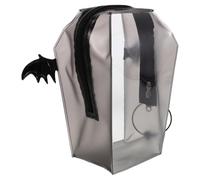 Alipis Gothic Coffin Handbag and Bell Buckle Handle with Waterproof Surface Halloween Pvc Tote Bag Portable and Convenient Storage for Women for Festive Events and Travel