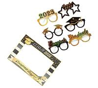 Alipis Graduation Glasses and Photo Booth Frame Graduation Party Supplies with Chic Paper Props for School Leavers and Class Celebration Fun Photo Taking Accessory