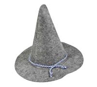 Alipis Gray Scarecrow Wizard Hat Felt Halloween Costume Accessory for Adults Weather-resistant Floppy Sorcerer Headwear Unique Creepy Design for Cosplay Party and Outdoor Decorations