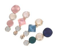 Alipis Hair Barrettes Decorative Hair Clips Set 2 Pairs Geometric Round Color Block Design Lightweight Non-Slip Pink Accessories for Women Daily Styling