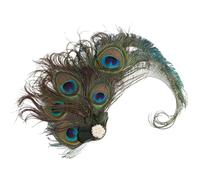 Alipis Hair Clip Fascinator Roaring 20S Flapper Accessory Peacock Design for Women'S Tea Party