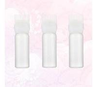 Alipis Hair Dye Applicator Bottles 60ml White 3pcs with Comb and Scale for Precise Root Application Hairdressing Bottles for Hair Salon and Tinting