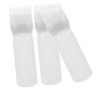 Alipis Hair Dye Applicator Bottles Plastic Material with Root Comb Design 3pcs for Easy to Squeeze and Even Distribution of Colour, for Hair Dying and Styling