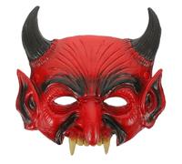 Alipis Halloween Devil Horn Mask for Adults in Pu Leather, Unique Red Half Face Mask Creating Horror and Fun Atmosphere, for Themed Events and Halloween Parties
