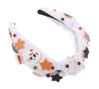 Alipis Halloween Headbands Pumpkin with Crystal Rhinestones and Pearl Accents, Cloth Devil Pumpkin Shape Hair Accessories for Costume Balls and Stage Performances, White Creative Design
