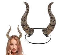 Alipis Halloween Horn Headband: Devil Horns Headband - Animal Simulation Ox Horn Headwear for Adult Unisex Halloween Party Cosplay Masquerade Costume Accessories